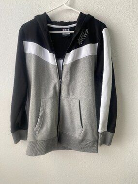San Antonio Spurs Hooded Full Zip Black Gray Jacket Mens size Small